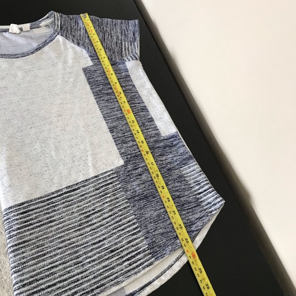 GAP Short Sleeve Top | Blue Stripe Patchwork Colour Block - Picture 8 of 8